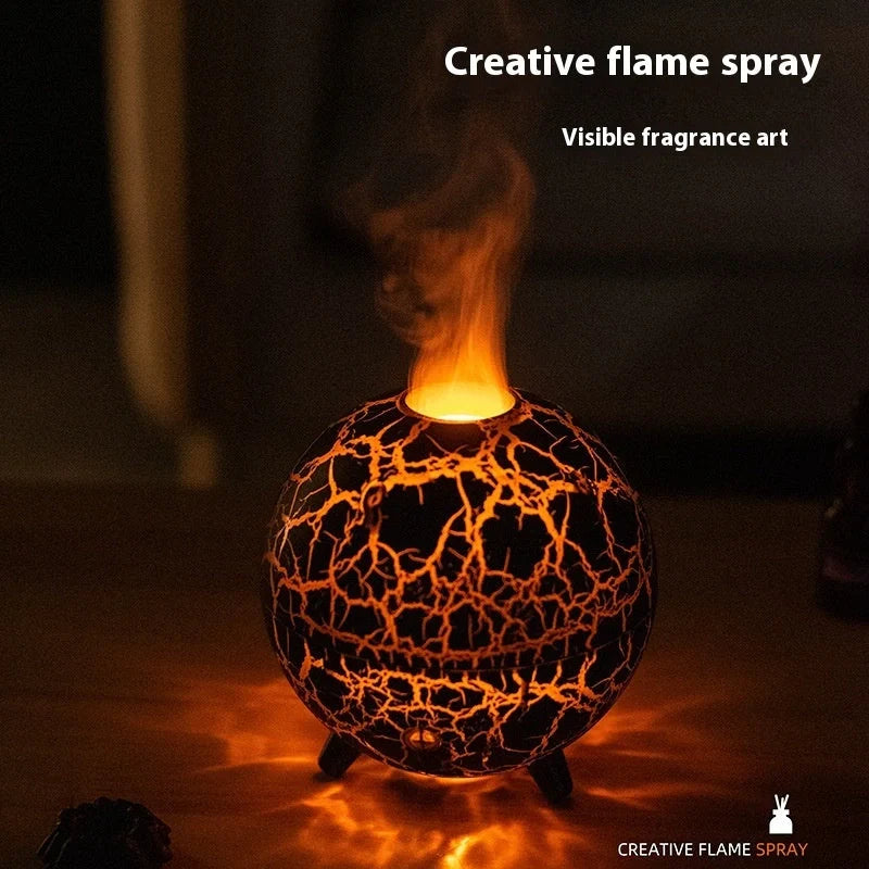 Creative Planet Colourful Atmosphere Lamp USB Humidifier in black and white crack finishes