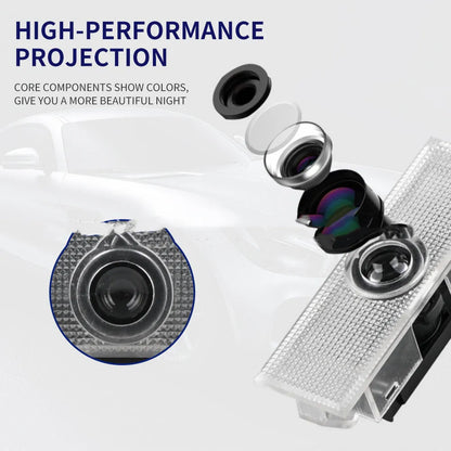Dodge Challenger SRT LED door laser projection light in white, 12V car power, PC aluminium housing