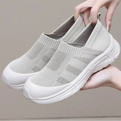 Women's black one pedal slip-on shoes with breathable cloth upper and PVC sole