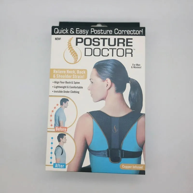 Clavicular posture correction belt with adjustable shoulder straps on a neutral background.
