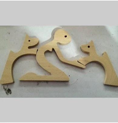 Nordic style wooden office desktop ornament with polished finish and bionic animal design