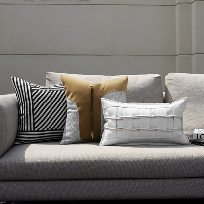 30x50cm square minimalist living room pillow with PU material and down filling in BZ22922 colour