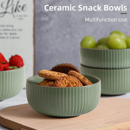 Set of 4 elegant ceramic bowls, perfect for any kitchen, microwave and oven safe