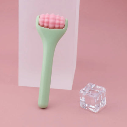 Ice roller eye cream stick cold compress instrument with stainless steel or silicone head on 8cm stick
