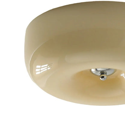 Cream-coloured bedroom ceiling lamp with three-colour light, 30cm or 40cm diameter, American-style design