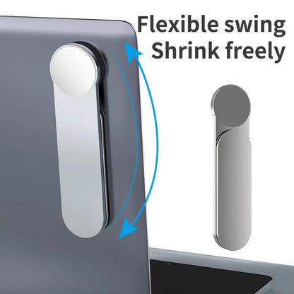 Silver aluminium alloy mobile phone computer dual screen extension bracket with magnetic holder