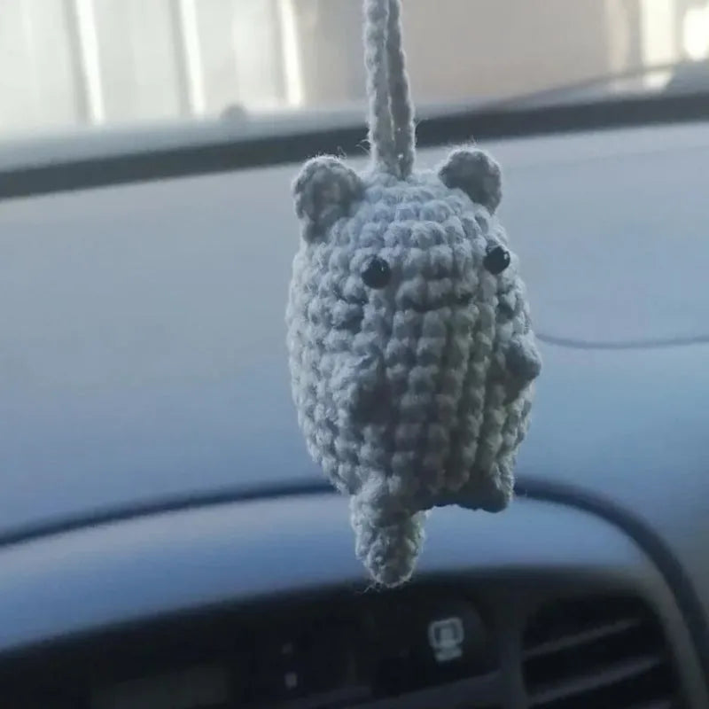 Plush hand-woven car hanging ornament with Halloween cartoon character design
