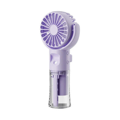 Compact handheld cooling mist fan with 4 adjustable wind speeds, perfect for staying cool and refreshed during the British summer