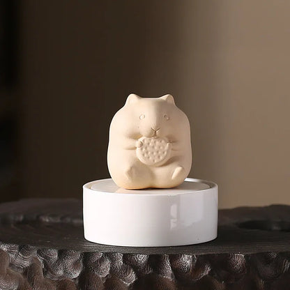 Ceramic hamster memorial urn with sealing glue for pet ashes in decorative styles