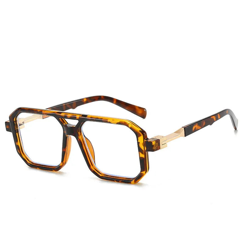 Retro style pilot sunglasses with a double beam metal frame and grey tinted lenses.