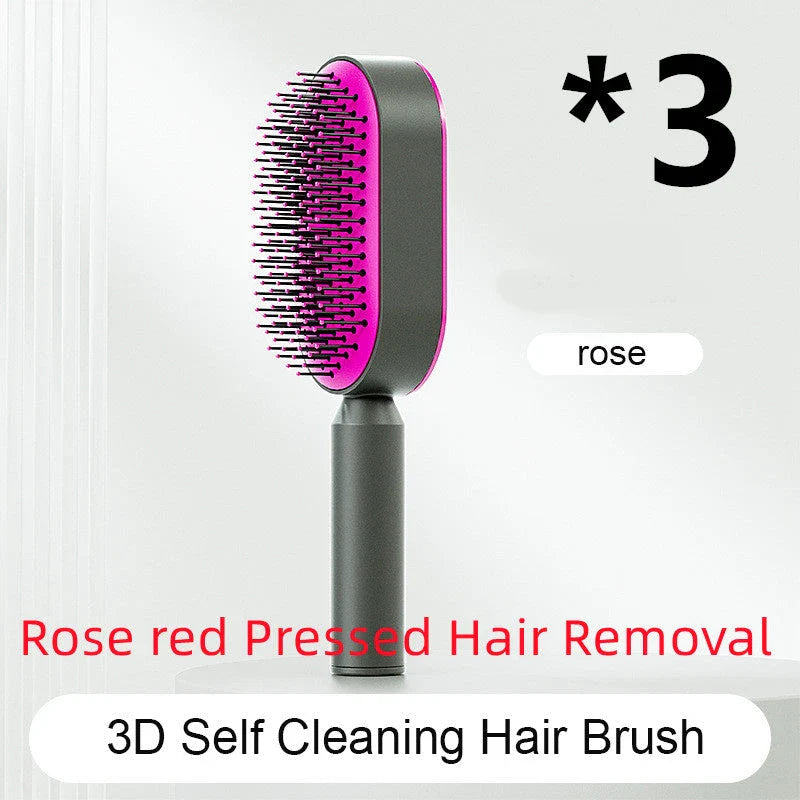Premium self-cleaning hair brush with airbag massage technology for smooth, healthy hair