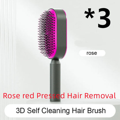 Premium self-cleaning hair brush with airbag massage technology for smooth, healthy hair