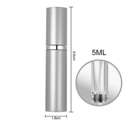 Compact perfume vaporizer in various colours with leak-proof design