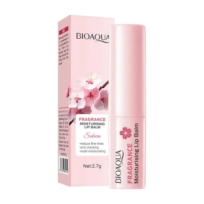 Anti-chapped lip moisturising lipstick tube with multiple formula variant labels