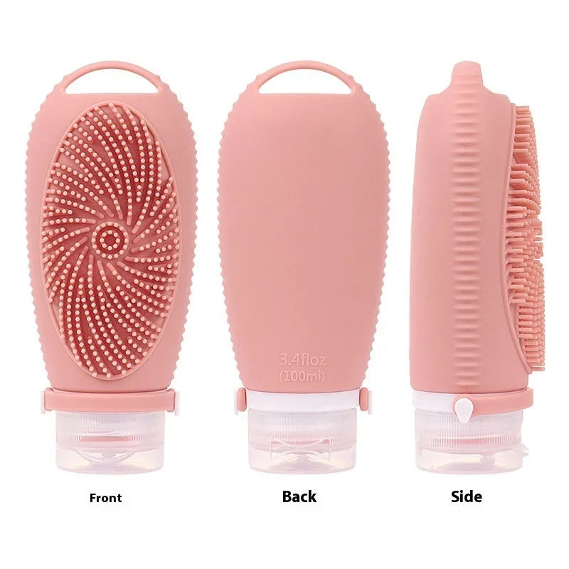 Silicone and PP bath brush storage bottle in various colours, 100ml capacity