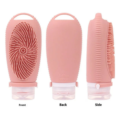 Silicone and PP bath brush storage bottle in various colours, 100ml capacity