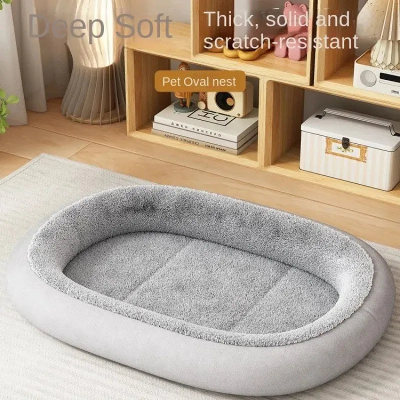 Thickened fabric dog and cat kennel for small medium pets in coffee, grey, green, or pink.