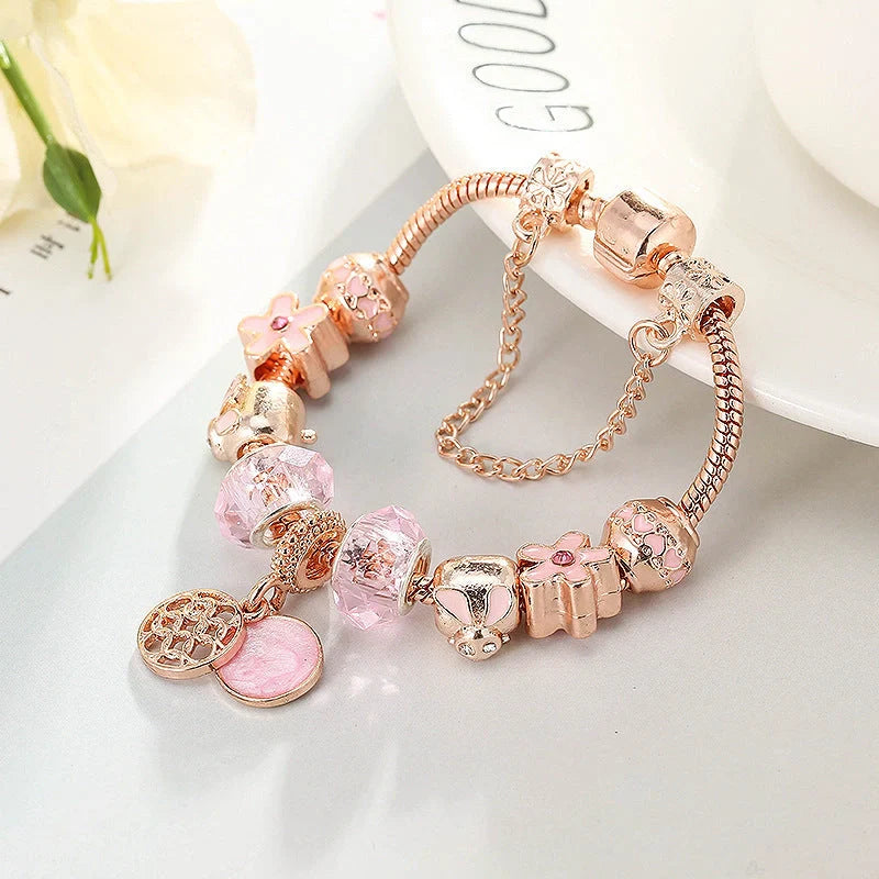 Stylish rose gold geometric bracelet for women, elegant jewellery accessory