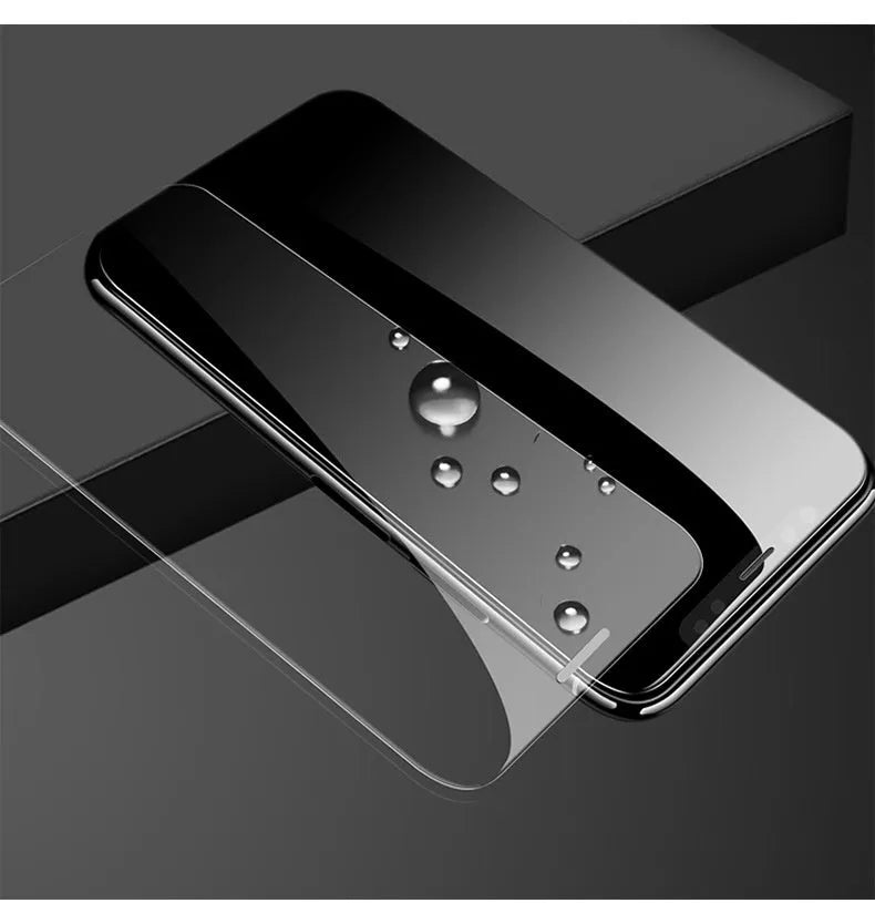 HD tempered glass screen protector for Samsung mobile phone showing full-screen coverage.