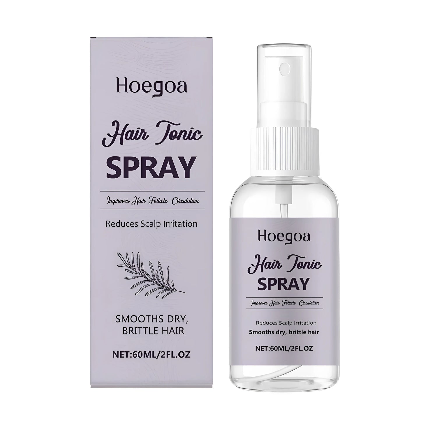 60ml hair tonic spray bottle with ginger and rosemary oils for scalp application