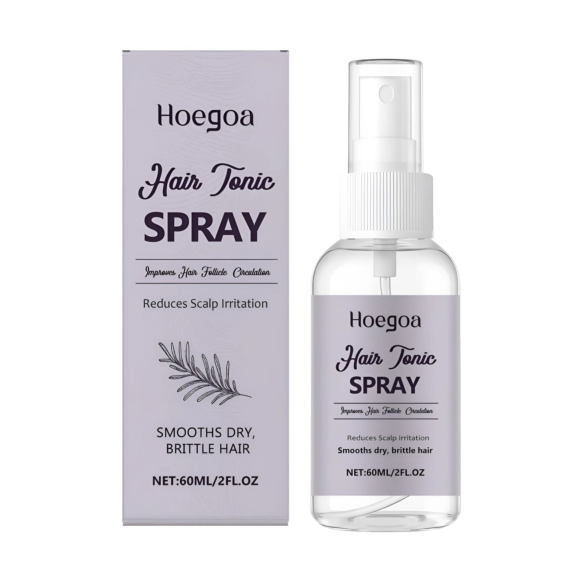 60ml hair tonic spray bottle with ginger and rosemary oils for scalp application