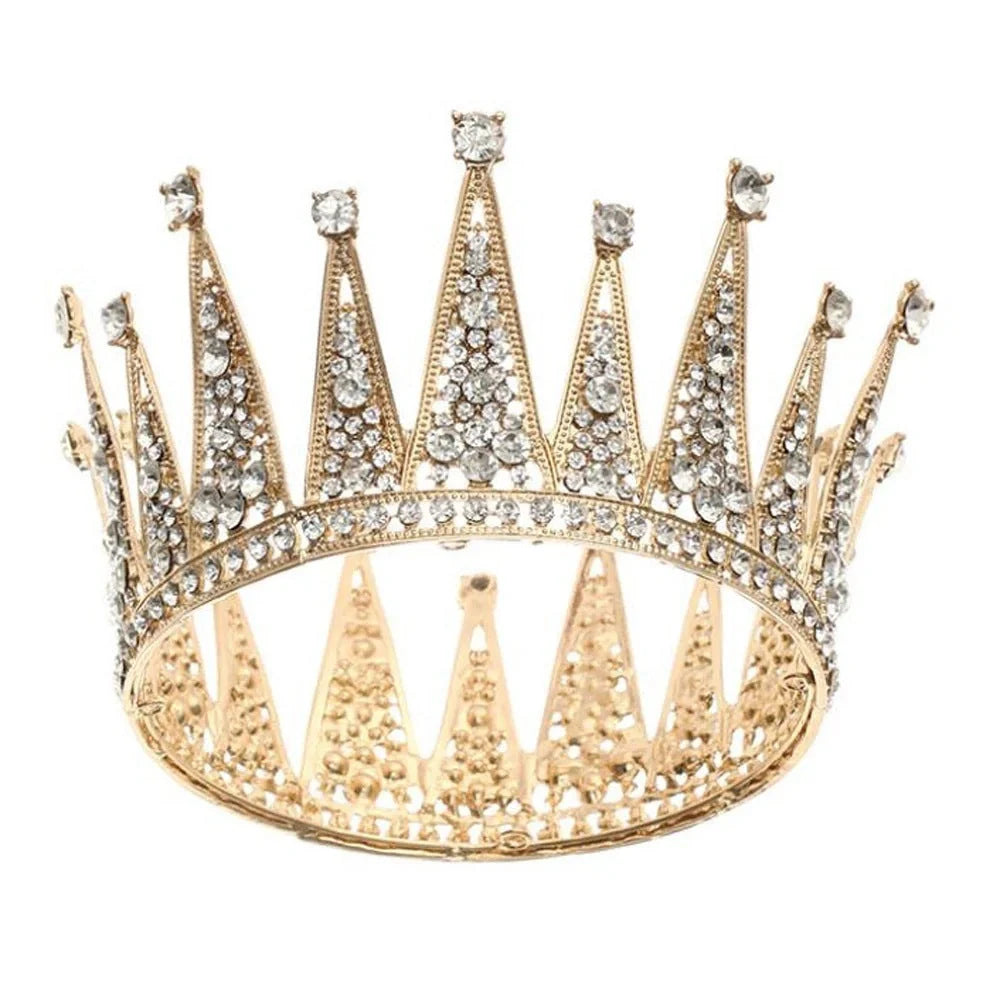 Elegant bridal crown with diamond-like accents made from high-quality alloy