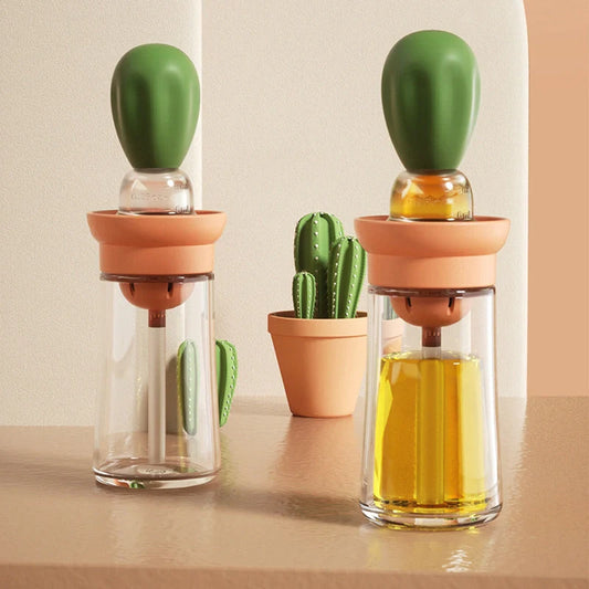 Creative silicone brush head oil bottle in various colors for precise kitchen oil application