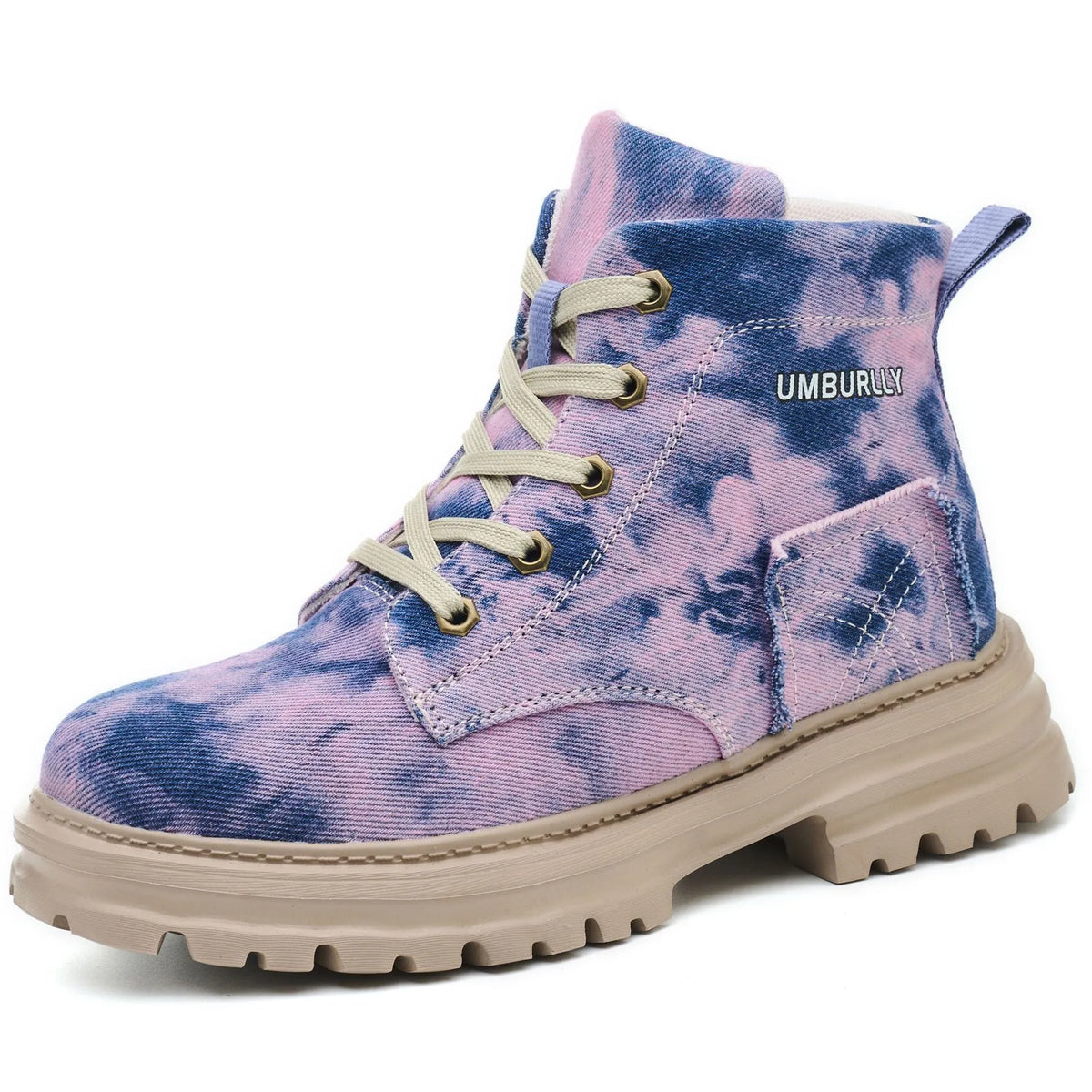 Women's canvas safety shoes with steel toe cap, Kevlar anti-puncture sole, purple and blue, sizes CN35 to CN42