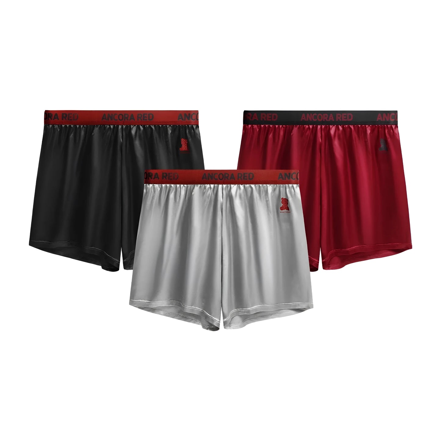 Men's solid colour boxer briefs in black, shown flat, highlighting the mid-waist design and knitted fabric texture.