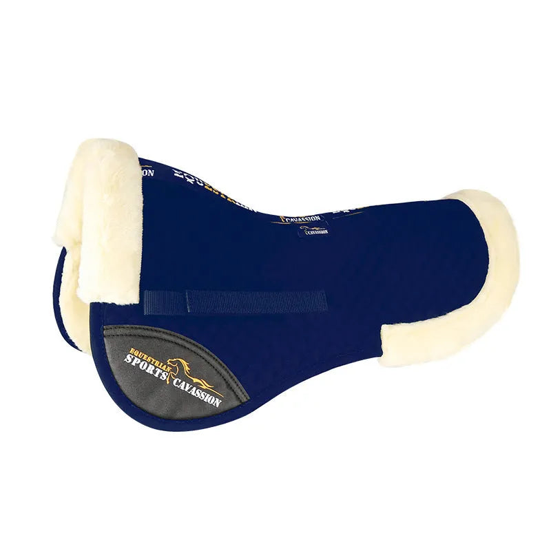 Wool equestrian saddle pad for riding and cycling shock absorption in four colour options