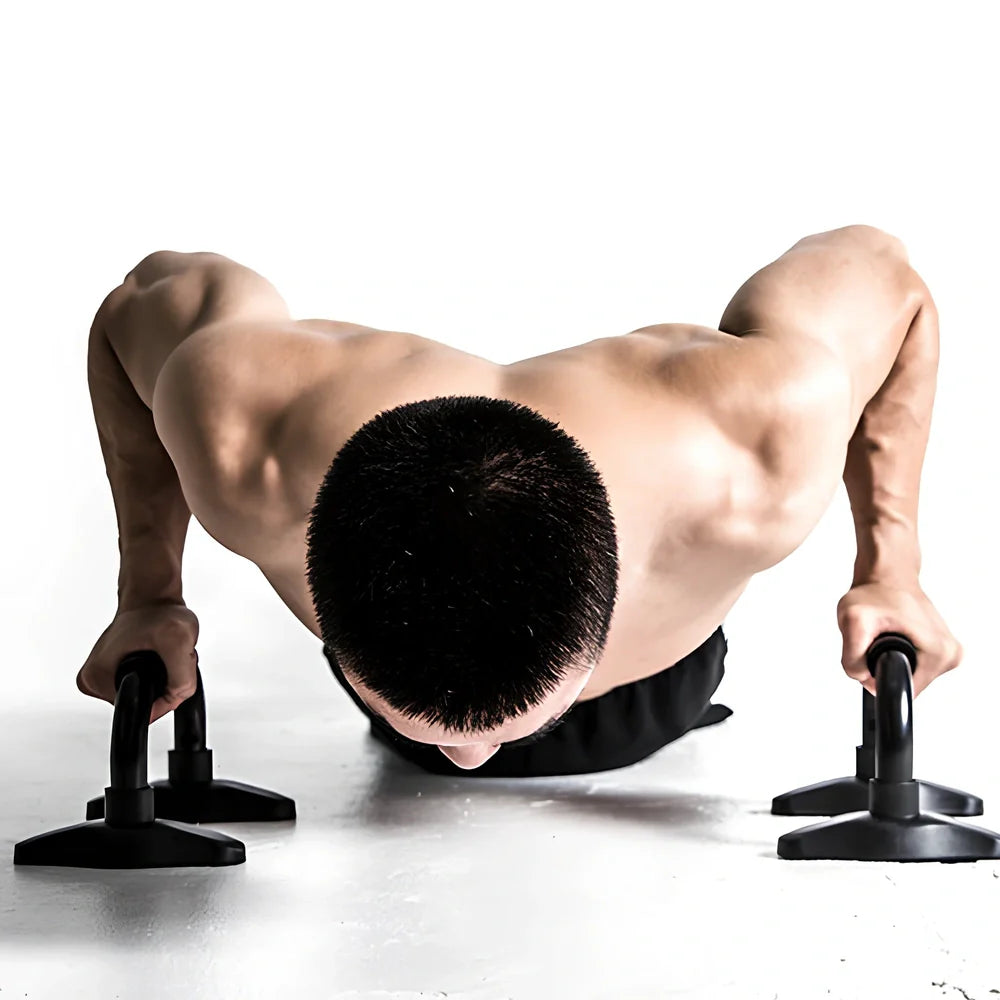 I-shaped push-up bracket with adjustable height settings showing 14 cm long foot platforms