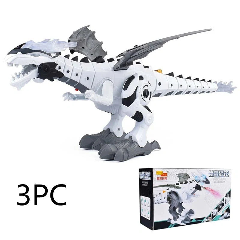 Intelligent Robot Toy Dinosaur with water spray feature in green and white