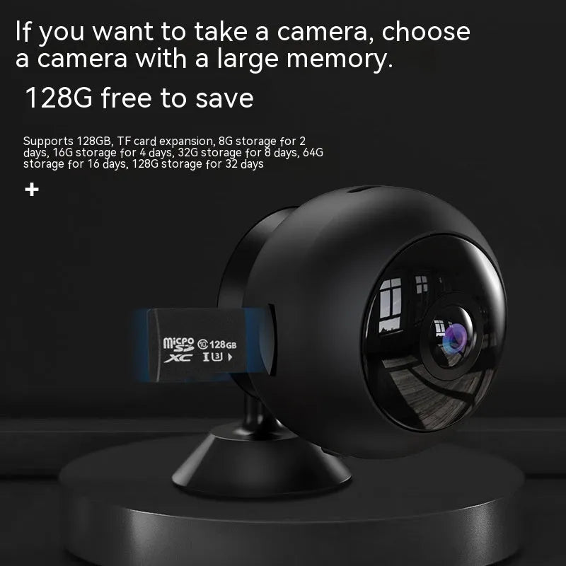 1080p wireless WIFI surveillance camera with wide-angle lens for home security monitoring