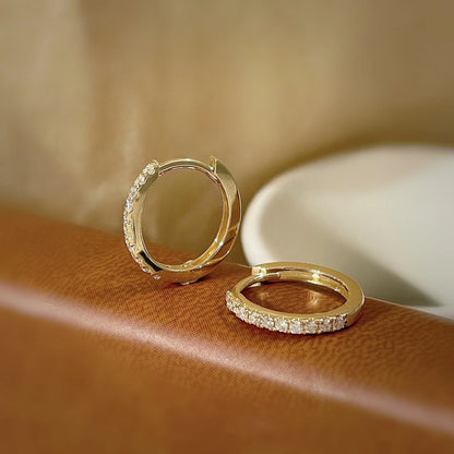 Elegant sterling silver diamond needle earrings for women
