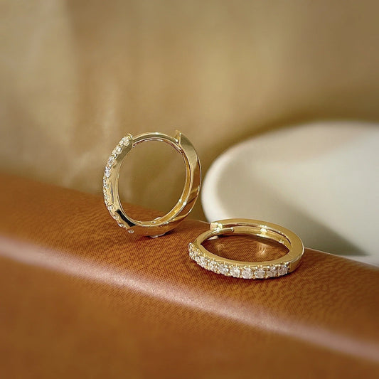 Elegant sterling silver diamond needle earrings for women