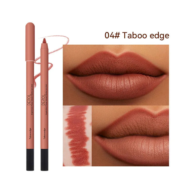 Matte lipstick and lipliner velvet mist, 0.6g, 14.9cm, shown in shades C01 to C08