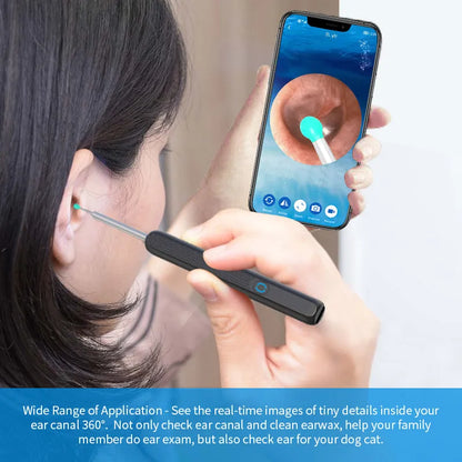 NE3 wireless otoscope ear cleaning kit with camera, LED light, and spoon heads