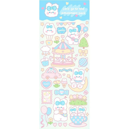 PVC waterproof cartoon stickers for agenda notebook decoration in assorted designs