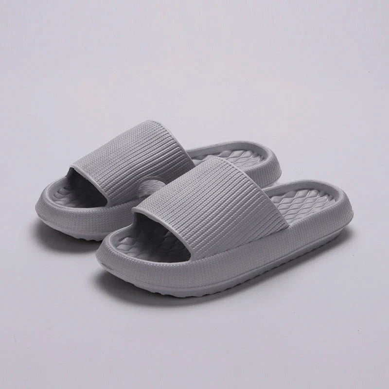 Comfortable and stylish EVA flip flops in various colors with unique rhombus stripe design
