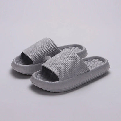 Comfortable and stylish EVA flip flops in various colors with unique rhombus stripe design
