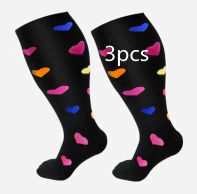 Premium plus size compression socks with breathable bamboo fibers, innovative compression technology, and stylish designs for active lifestyles