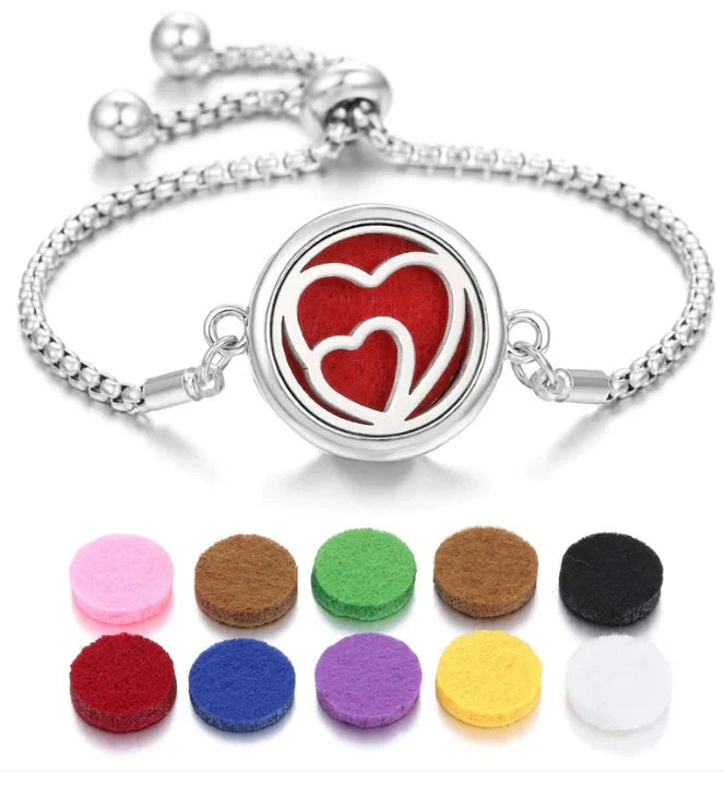 Kaleidoscope Aromatherapy Bracelet with essential oil diffuser locket in various designs