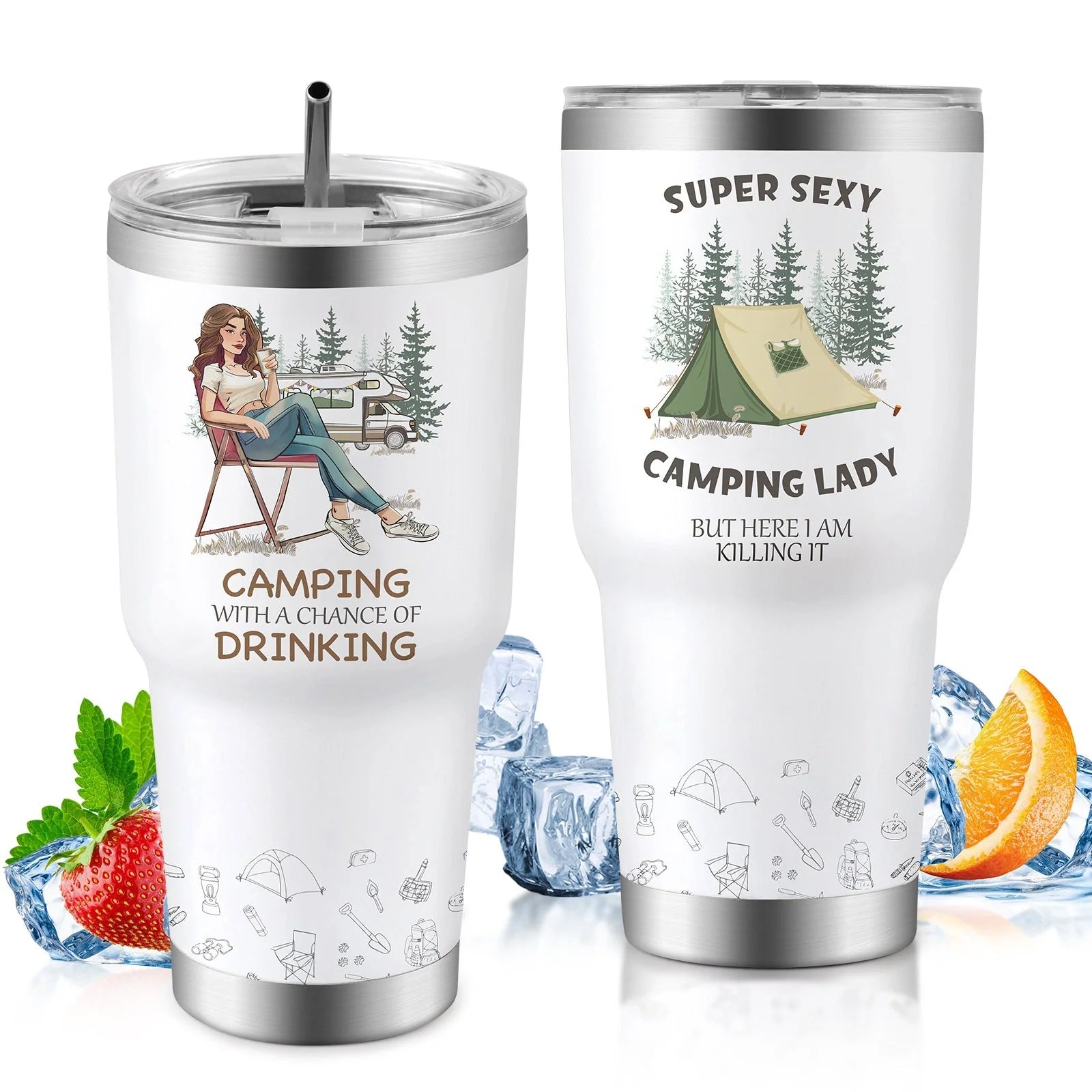 30oz insulated travel mug for car, keeps drinks hot or cold, spill-proof lid