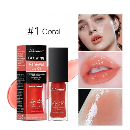 Glow Lip Gloss tube with 8ml capacity showing coral shade and applicator