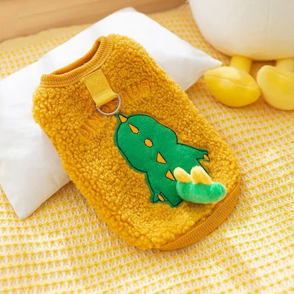Winter warm fleece-lined pet vest sweater in polyester, available in three colours and six sizes XS-XXL.