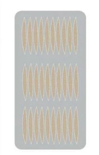 Box of no glue eyelid stickers in non-woven fabric, showing L, M, and S size options.