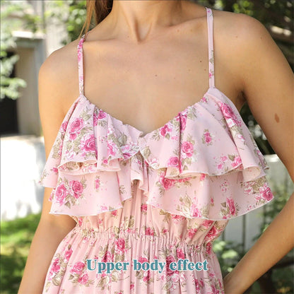 Elegant printed dresses in white colour, featuring various floral and geometric patterns, suitable for British women's fashion