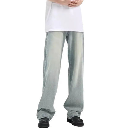Retro trousers in blue with high-elasticity rabbit fur fabric, loose fit, sizes S to 3XL