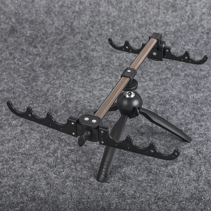 Aluminium alloy ice fishing rod holder bracket with triangle tripod design for small rods