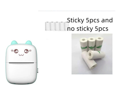A compact, portable Bluetooth wireless photo printer for mobile devices, featuring high-quality thermal printing, rechargeable battery, and easy app connectivity.